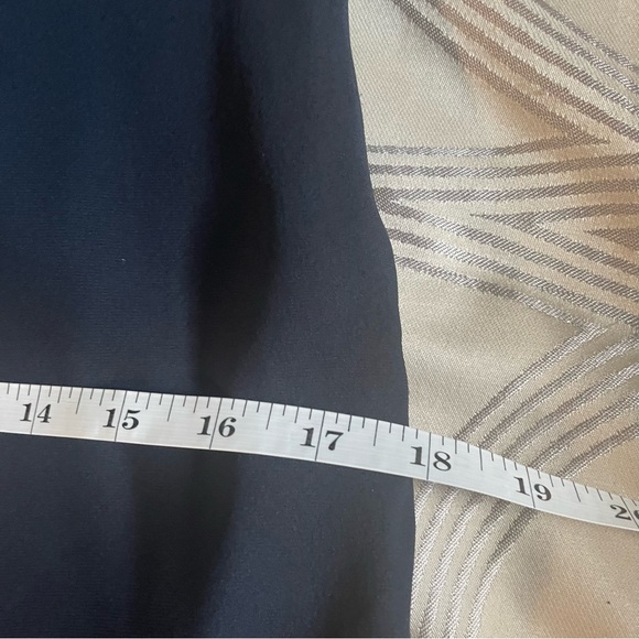 LAUNDRY BY DESIGN Long Dress {4} Gown Navy Blue Silk Chiffon Spaghetti S… - Picture 9 of 14